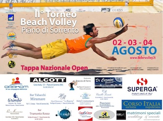 Tutto pronto per la seconda edizione del torneo di beach volley a Piano di Sorrento, montepremi 1.500 euro
